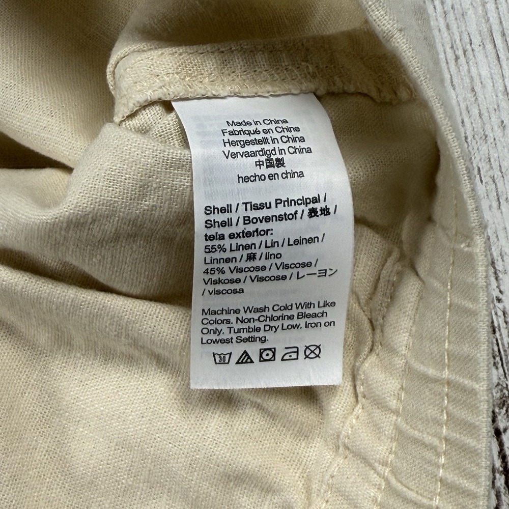 J.Crew Beige Linen Blend Shorts Sz L Lightweight Breathable - Picture 3 of 8